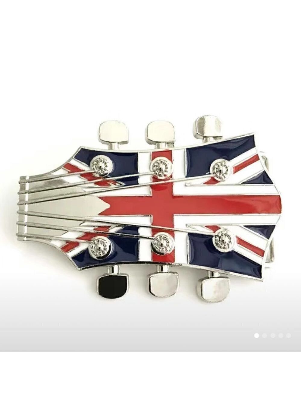 Union Jack British Guitar Rocker Belt Buckle